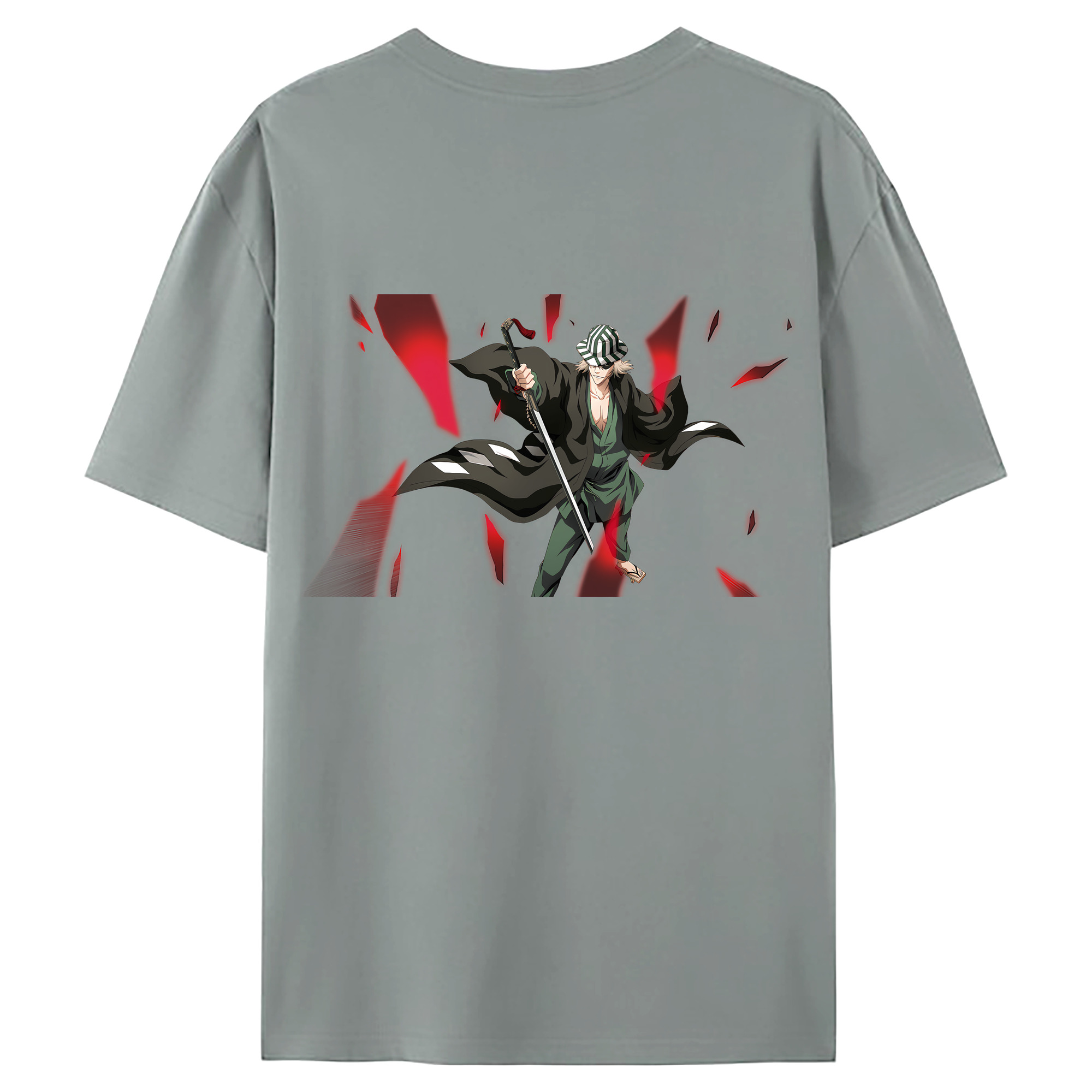 （画像用） "ブリーチ 浦原 喜助（うらはら きすけ） BLEACH Urahara Kisuke " 綿100％ メンズ半袖Tシャツ（バックプリント） 通気性